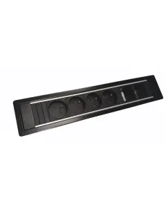 Power frame 6-vaks met 4xstopcontact en 2xcustom module