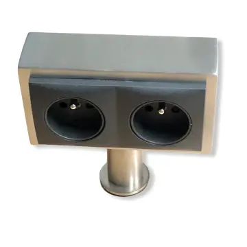 Multiprise de terre à broche horizontale en acier inoxydable Thebo double multiprise