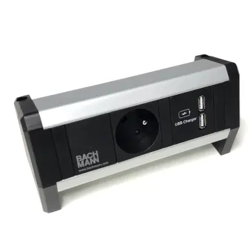 Desk 1 multiprise en saillie 1 prise et double chargeur USB (terre CEE 7/5 broches)