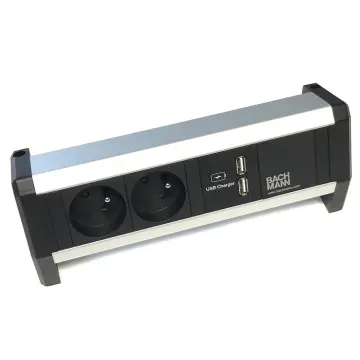 Bloc multiprise Desk 1, 2 prises, 2 ports USB