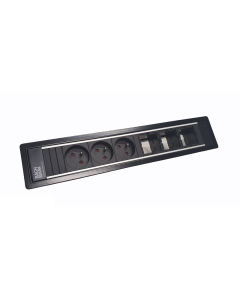 Power frame 6-vaks met 3xstopcontact en 3xcustom module (diverse kleuren)