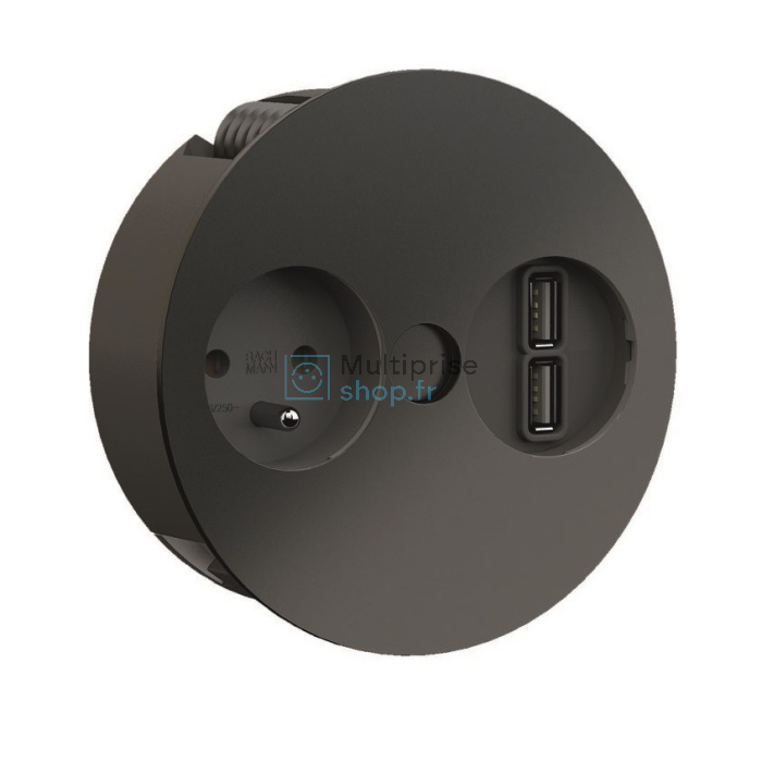 Twist mat zwart met 2 usb ladersTwist mat zwart met 2 usb laders