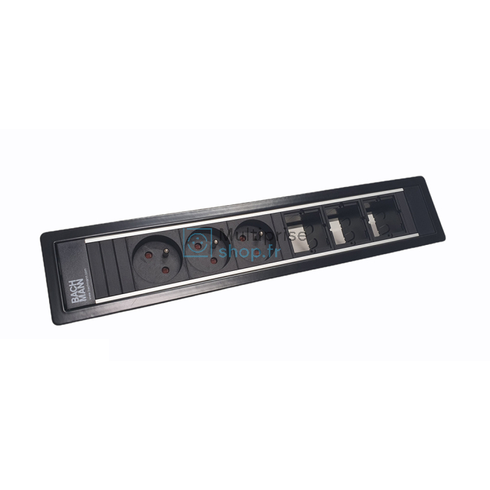 Power frame 6-vaks met 3xstopcontact en 3xcustom module (diverse kleuren)