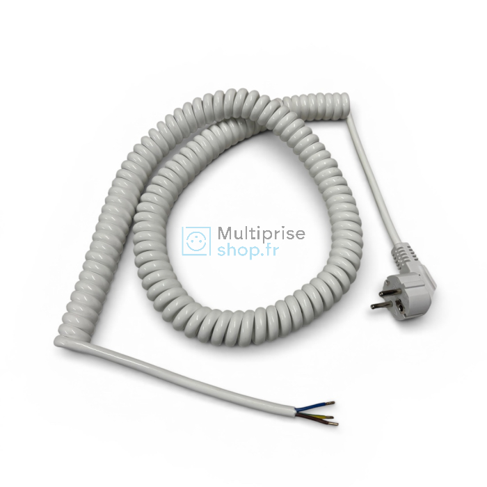 Spiraalkabel wit 4 meter