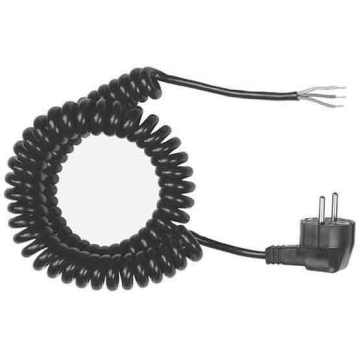 Câble spiralé noir PVC, 100-400 cm, dénudé