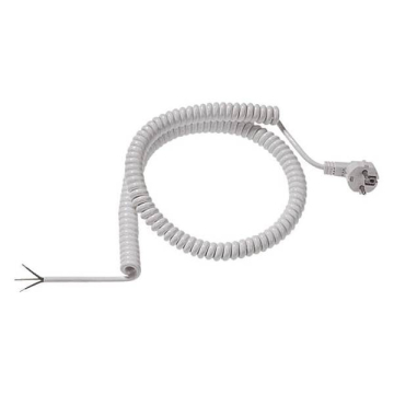 Câble spiralé blanc PVC, 50-200cm, dénudé