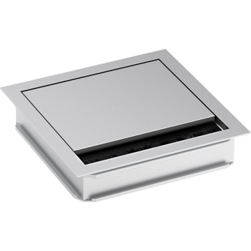 Passe-câble en aluminium 120 x 120 mm argenté avec brosse