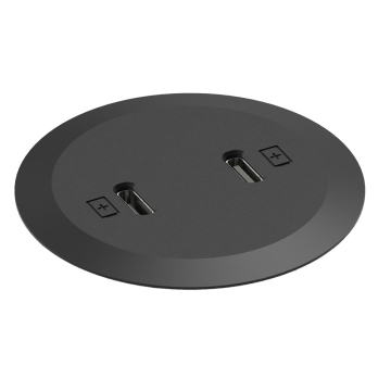Chargeur USB-C Powerdot mini 51 mm intégré, noir