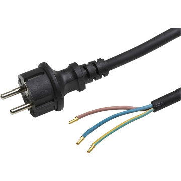 Câble électrique H07RN-F 3G d'1,5 mm² avec fiche Schuko, 5 mètres