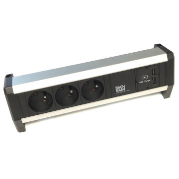 Multiprise Desk 1, 3 x 230 V avec 2 ports USB