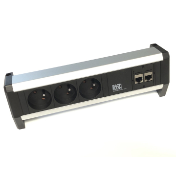 Multiprise Desk 1, 3 x 230 V avec 2 connexions internet