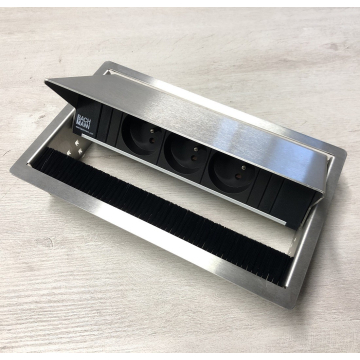 Bloc Bachmann Coni, 3 prises, inox