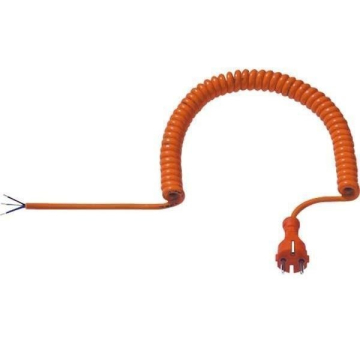 Câble spiralé orange PUR, 50-250cm, dénudé, 1,5 mm2