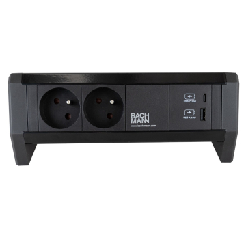 Prise de bureau, 2 prises et chargeur USB A+C