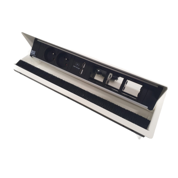 Bachmann Coni avec 2 prises, 2 ports USB et 3 modules personnalisables, blanc