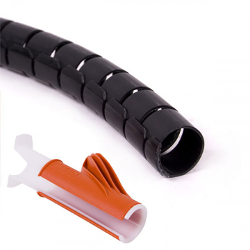 Rouleau mange-câble 20 mètres noir diamètre 25mm