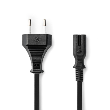 Câble d'alimentation Euro mâle IEC-320-C7, 300 cm, noir