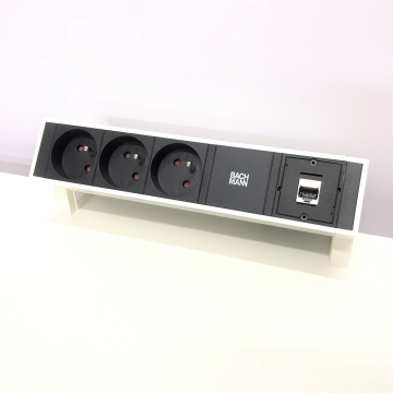 Multiprise de bureau Bachmann Desk 2, blanche, 1 connexion internet