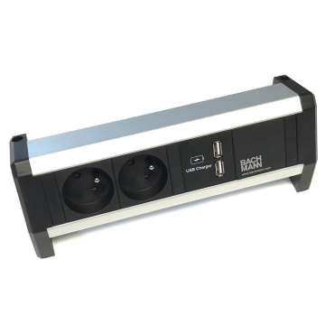 Bloc multiprise Desk 1, 2 prises, 2 ports USB