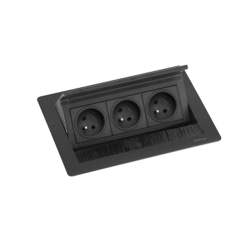 Evoline fliptop push s zwart 3x stopcontact