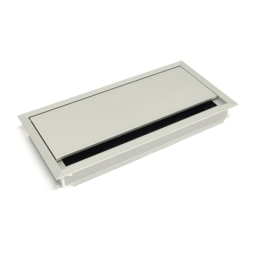 Passe-câble en aluminium 240 x 120 mm, argenté avec brosse