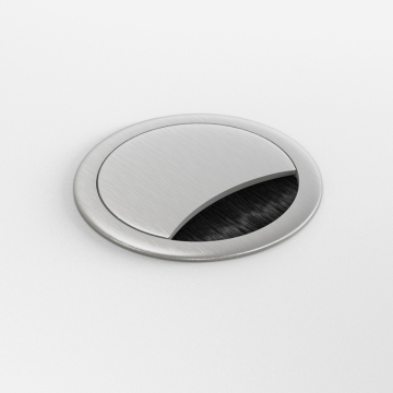 Passe-câble en aluminium brossé, look acier inoxydable, 60 mm