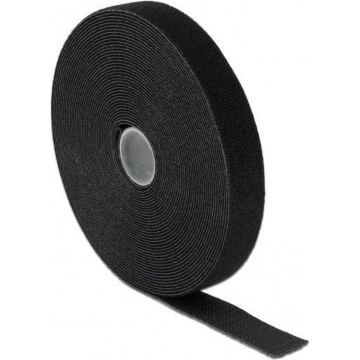 Attache de câble Velcro, rouleau de 25 mètres, noir, 13 mm