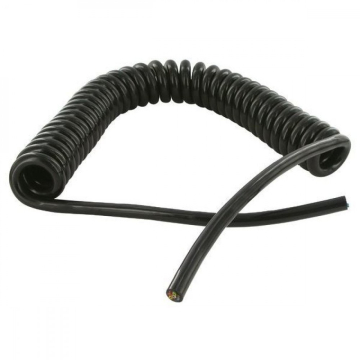 Câble spiralé noir PVC, 100-400cm, dénudé aux 2 extrémités, 1,5 mm2