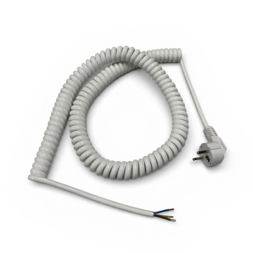 Câble spiralé blanc PVC, 100-400 cm, dénudé