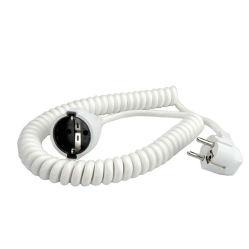 Câble hélicoïdal blanc PVC, 100-400 cm