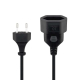 Euroverlengsnoer zwart 5 meter
