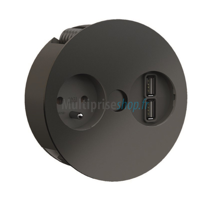 Twist mat zwart met 2 usb ladersTwist mat zwart met 2 usb laders