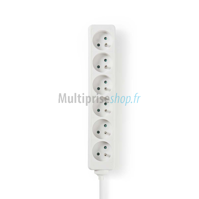 Multiprise 6 prises blanche