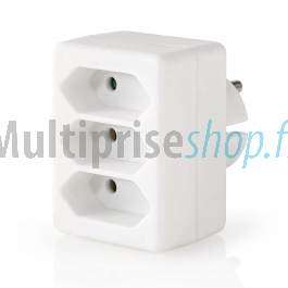 Nedis Multiprise murale 2 prises (Blanc) - Multiprise - Garantie 3