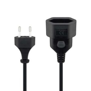 Euroverlengsnoer zwart 5 meter