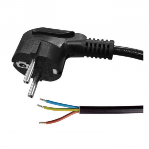 Câble d'alimentation H05VV-F 3G 1,0 mm², prise coudée, 3 mètres