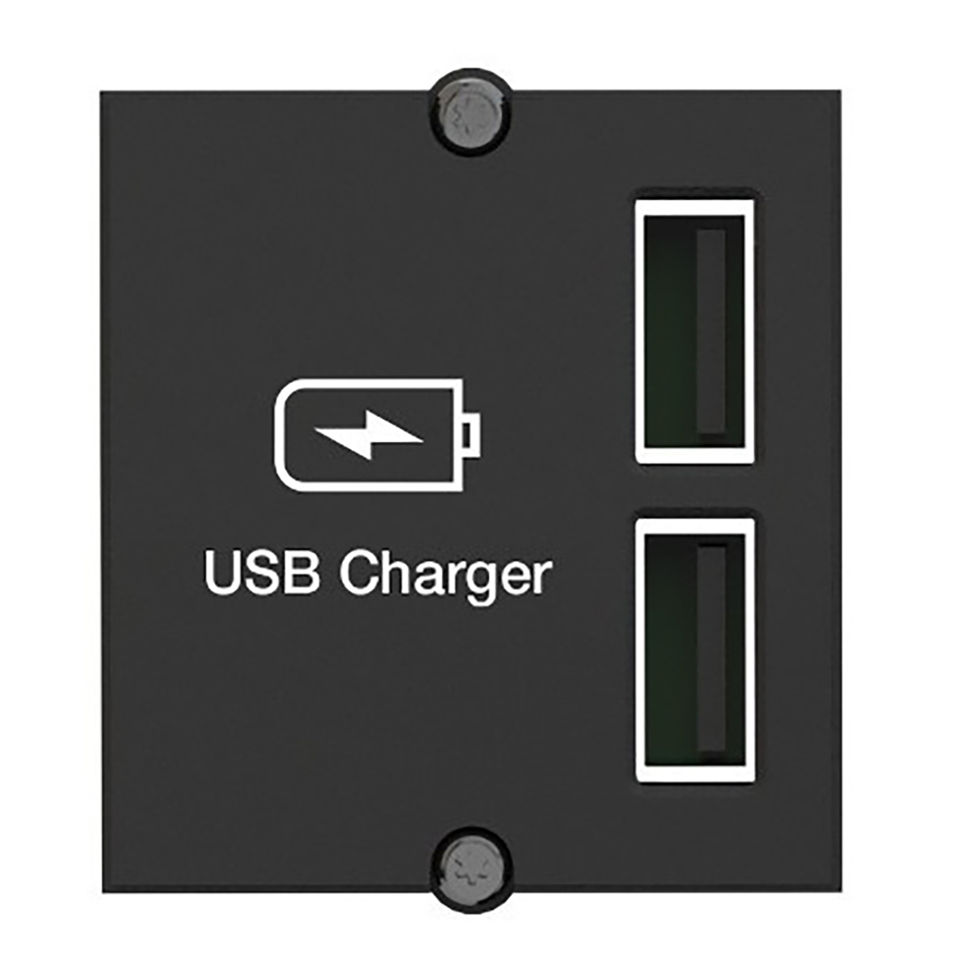 Bachmann dubbele USB lader module, geschikt voor inbouw in Bachmann stekkerblokken & stekkerdozen